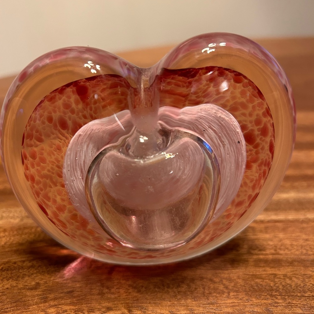 Hand blown Heart shaped Vase/Pink